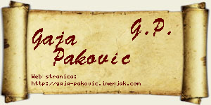 Gaja Paković vizit kartica